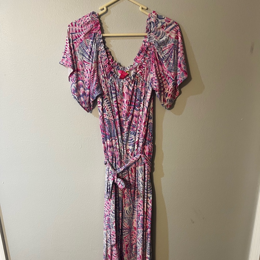 Lilly Pulitzer XL off the shoulder Maxi Dress